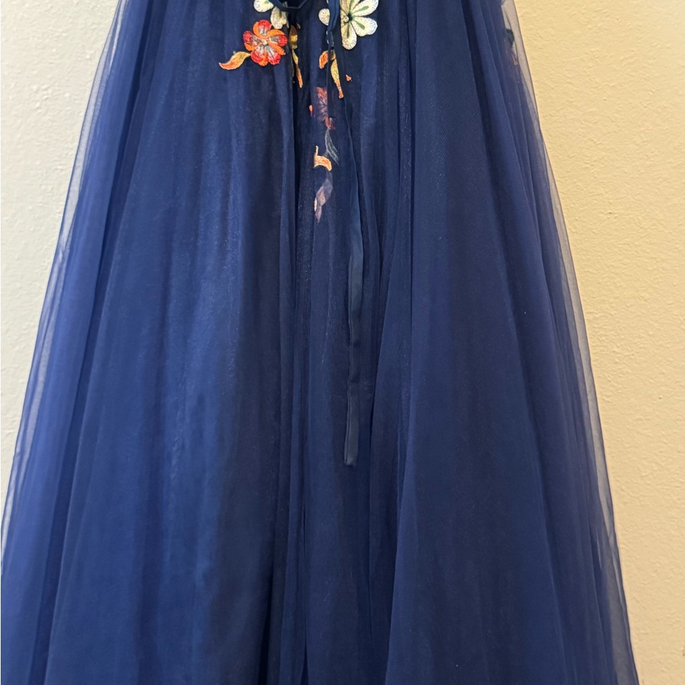 PROM ✨Rachel Allan Blue Halter Sleeveless Gown for Prom - Picture 6 of 14